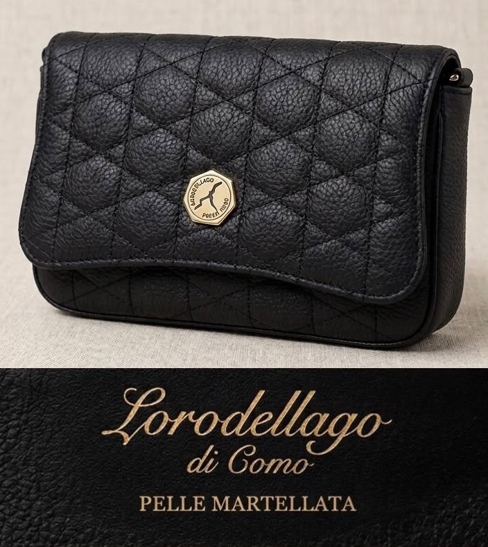 MINI BAG LORODELLAGO nera martellata